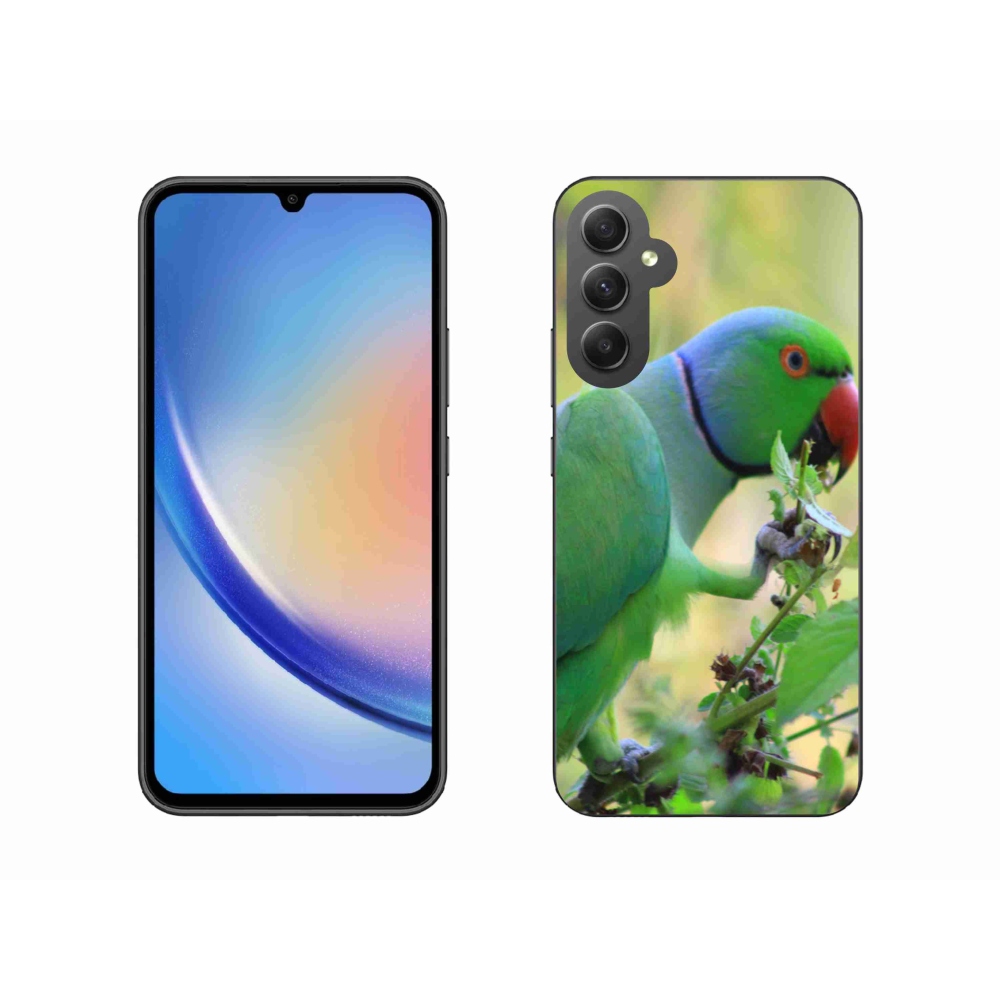Gelový kryt mmCase na Samsung Galaxy A34 5G - papoušek alexandr