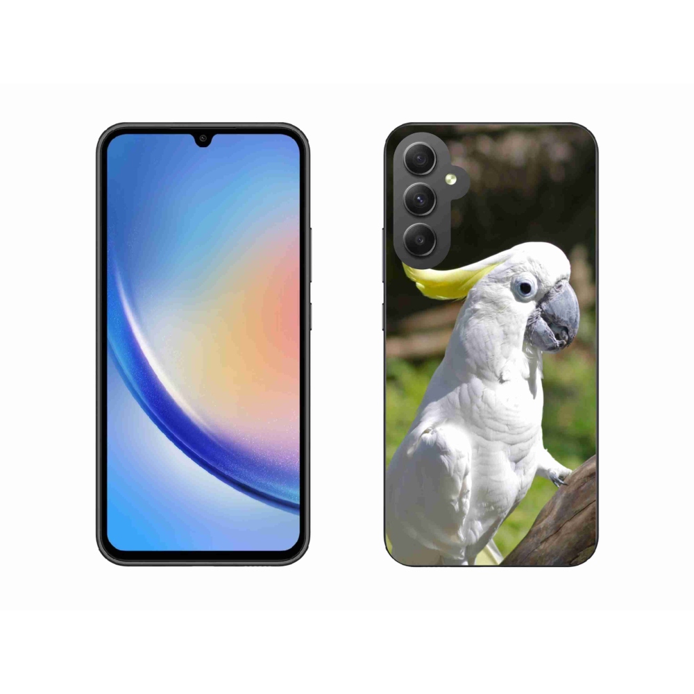Gelový kryt mmCase na Samsung Galaxy A34 5G - papoušek kakadu 2