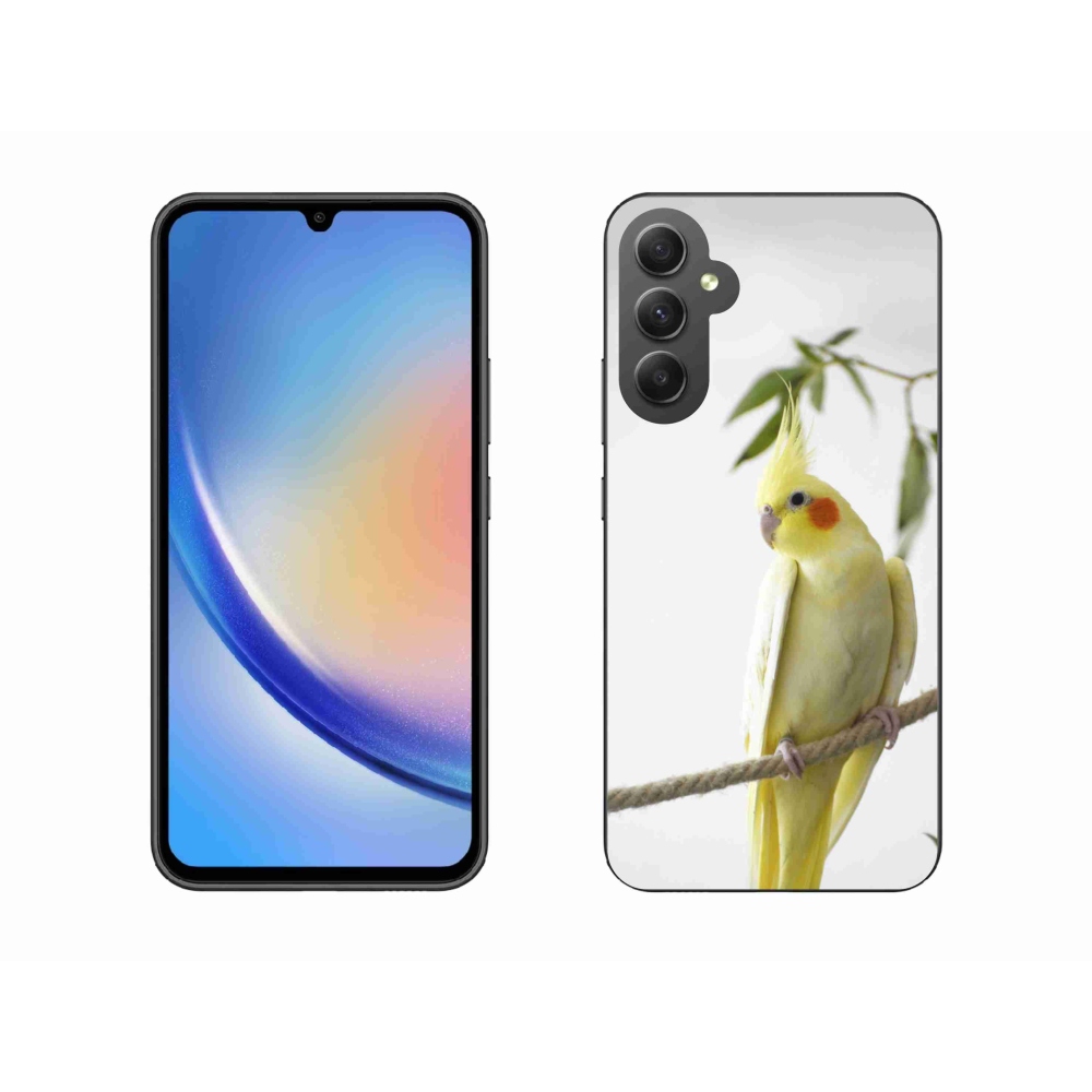 Gelový kryt mmCase na Samsung Galaxy A34 5G - papoušek korela chocholatá