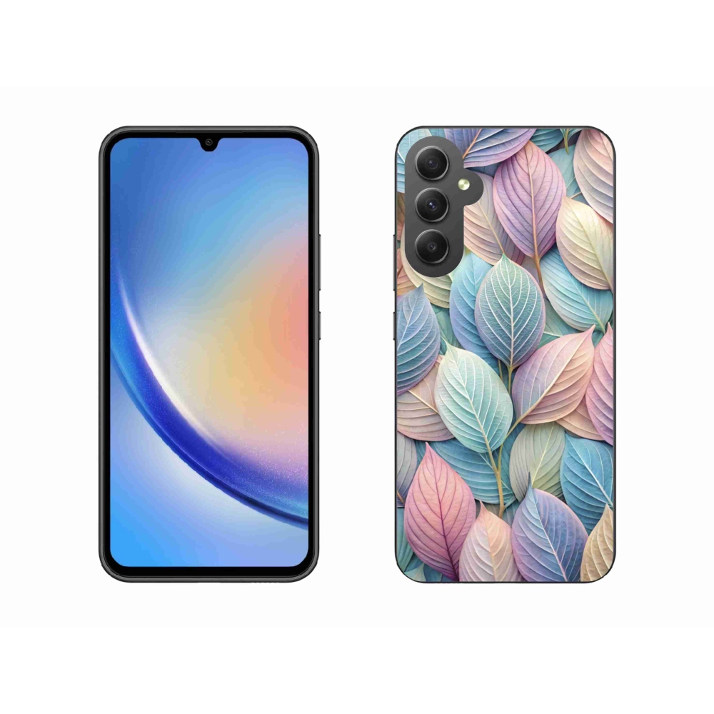 Gelový kryt mmCase na Samsung Galaxy A34 5G - pastelové listy