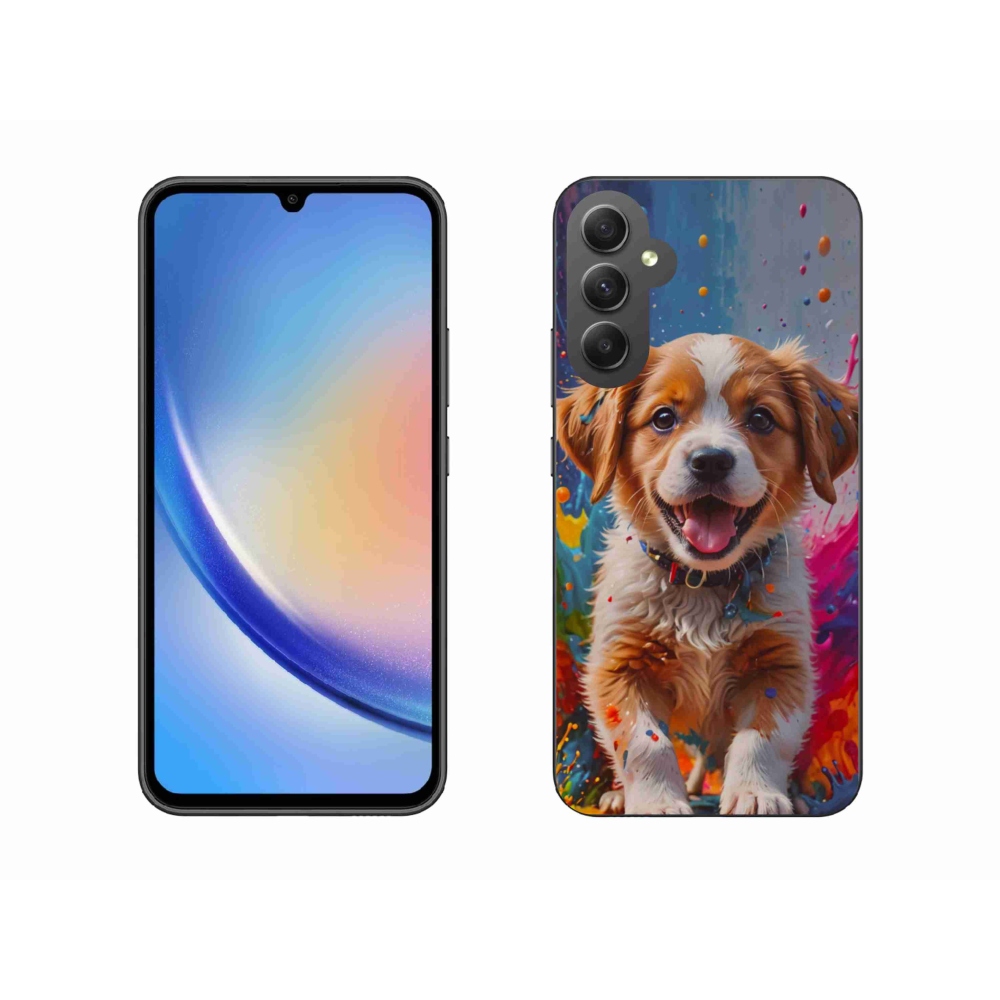 Gelový kryt mmCase na Samsung Galaxy A34 5G - roztomilé štěně 3