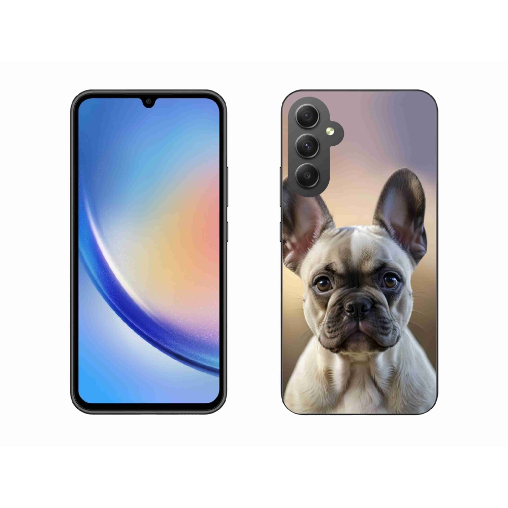Gelový kryt mmCase na Samsung Galaxy A34 5G - roztomilý francouzský buldoček