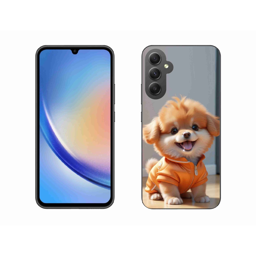 Gelový kryt mmCase na Samsung Galaxy A34 5G - roztomilý pomeranian v mikině