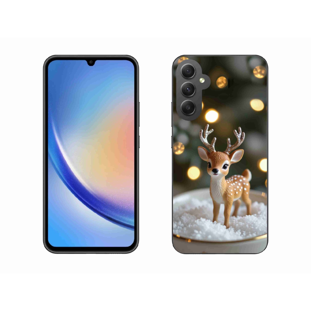 Gelový kryt mmCase na Samsung Galaxy A34 5G - roztomilý vánoční jelen