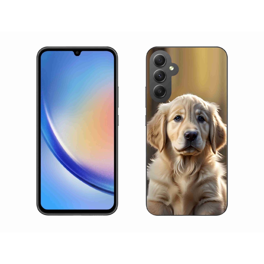 Gelový kryt mmCase na Samsung Galaxy A34 5G - roztomilý zlatý retrívr