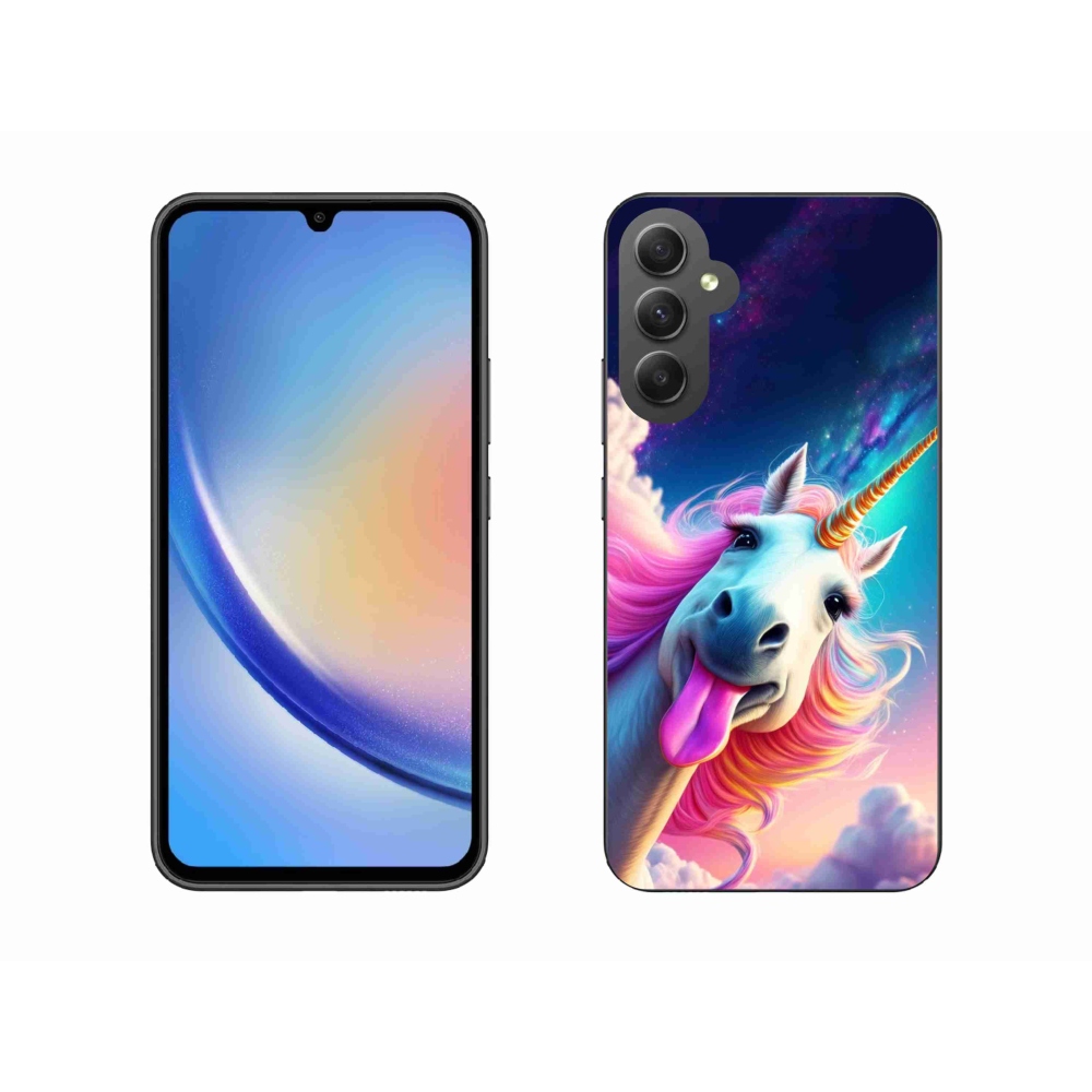 Gelový kryt mmCase na Samsung Galaxy A34 5G - šílený jednorožec