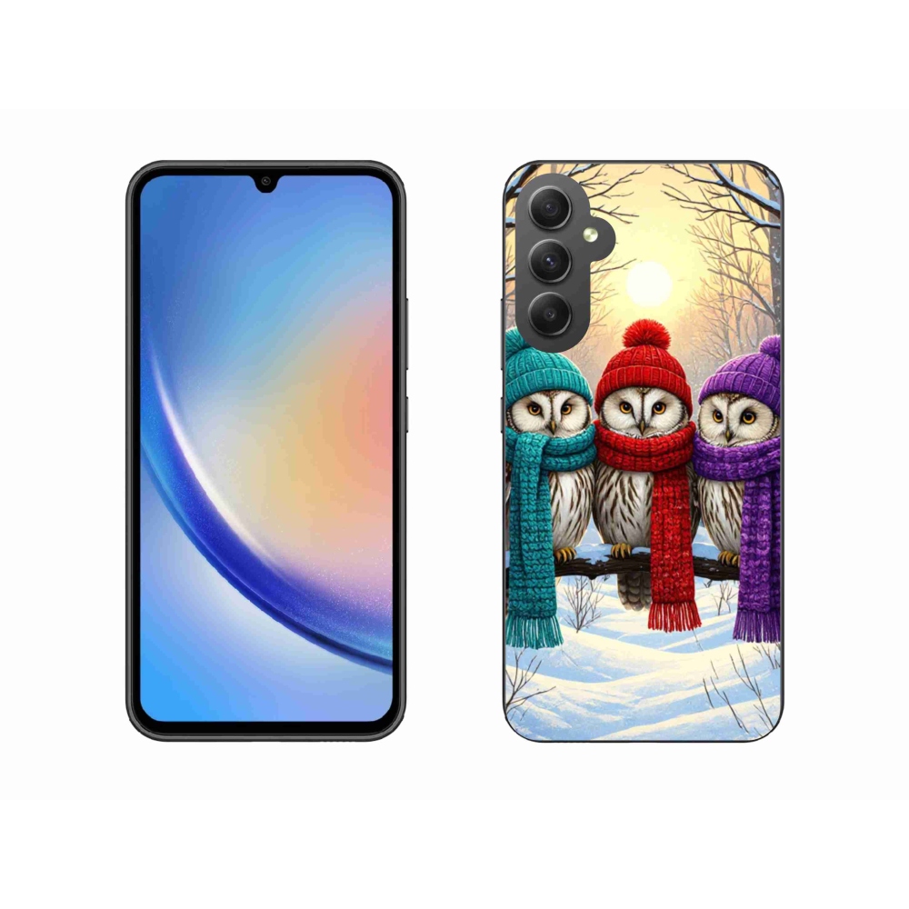 Gelový kryt mmCase na Samsung Galaxy A34 5G - soví přátelé