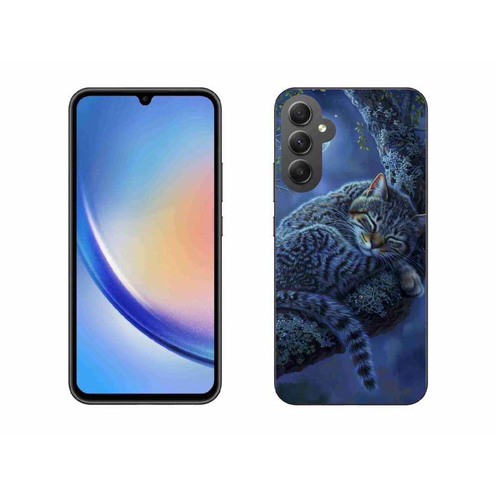 Gelový kryt mmCase na Samsung Galaxy A34 5G - spící kočka