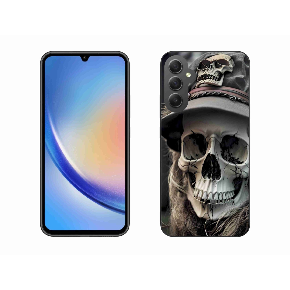 Gelový kryt mmCase na Samsung Galaxy A34 5G - temná lebka