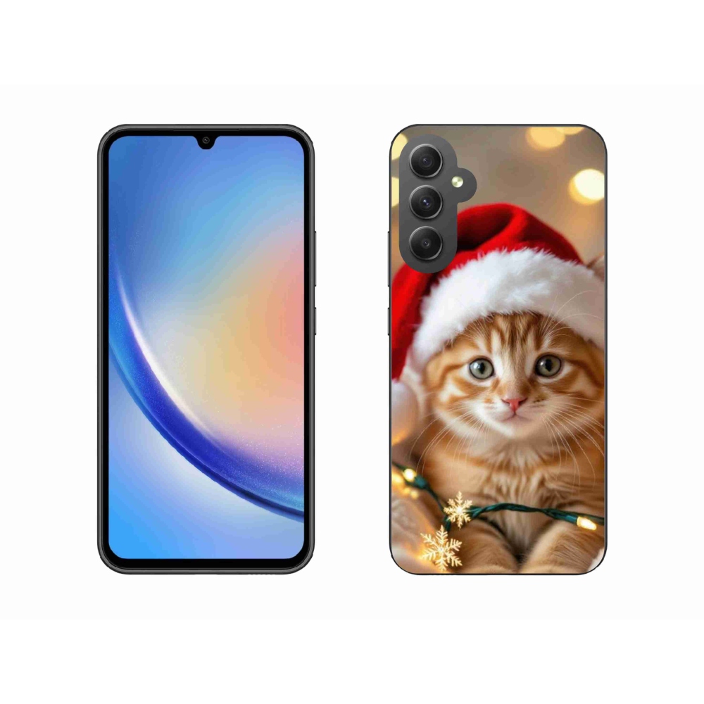Gelový kryt mmCase na Samsung Galaxy A34 5G - vánoční kotě