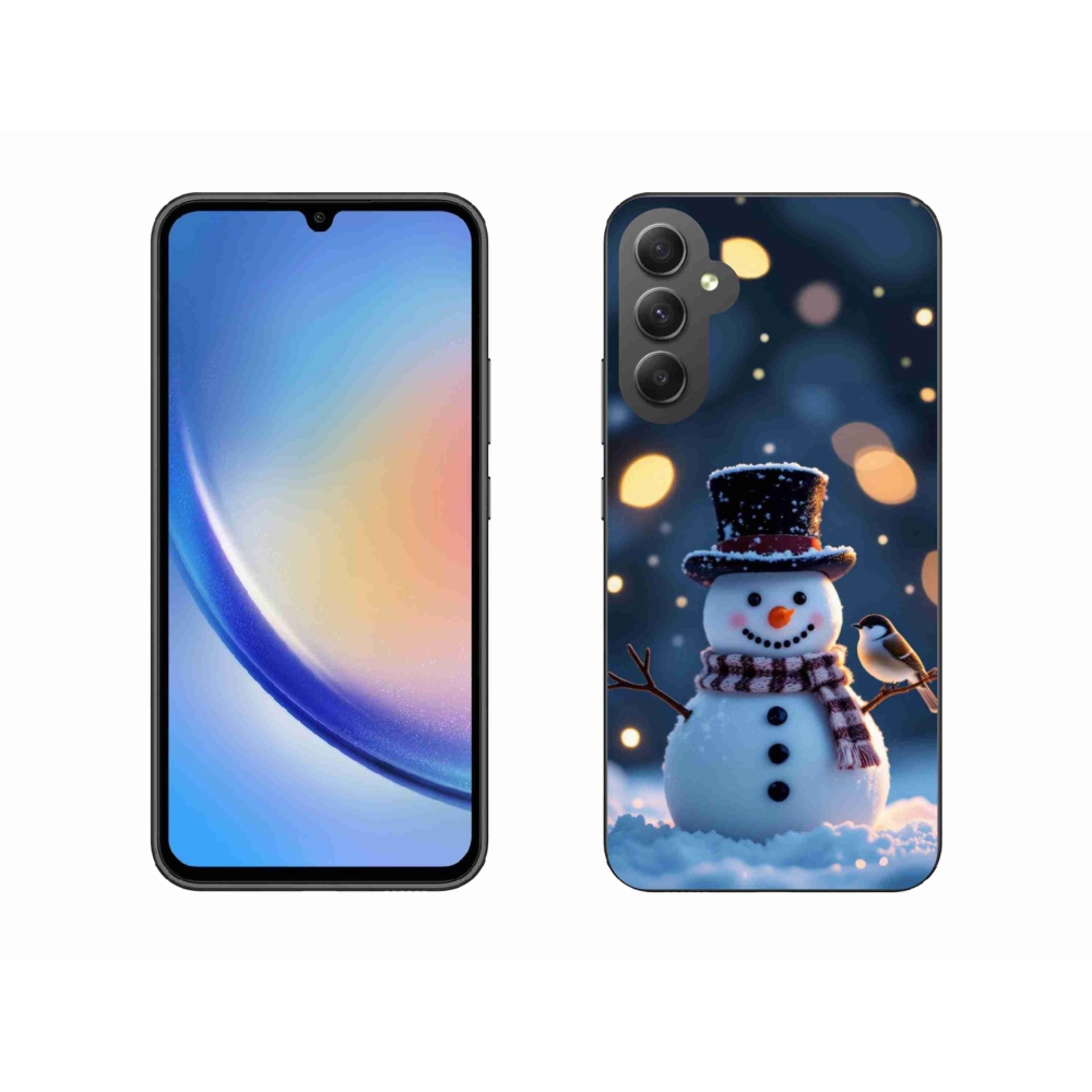 Gelový kryt mmCase na Samsung Galaxy A34 5G - vánoční sněhulák