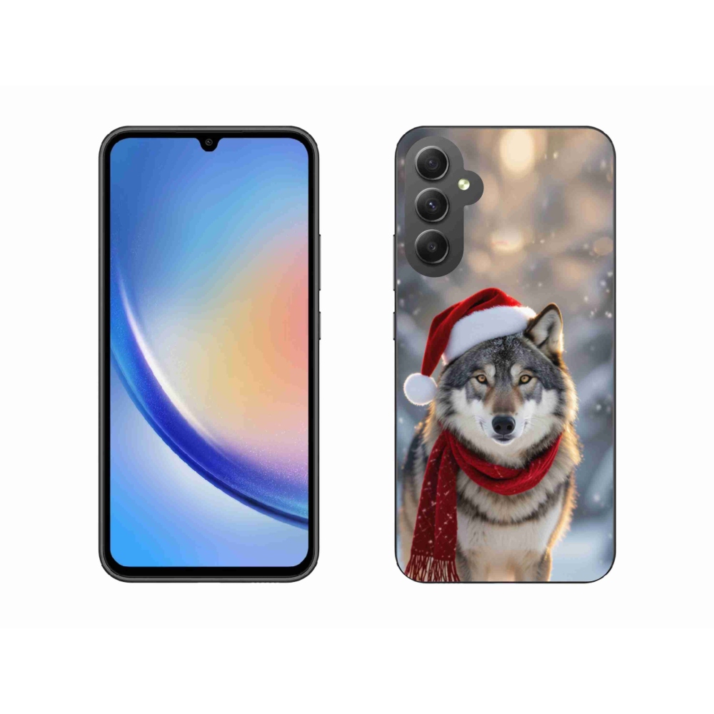 Gelový kryt mmCase na Samsung Galaxy A34 5G - vánoční vlk