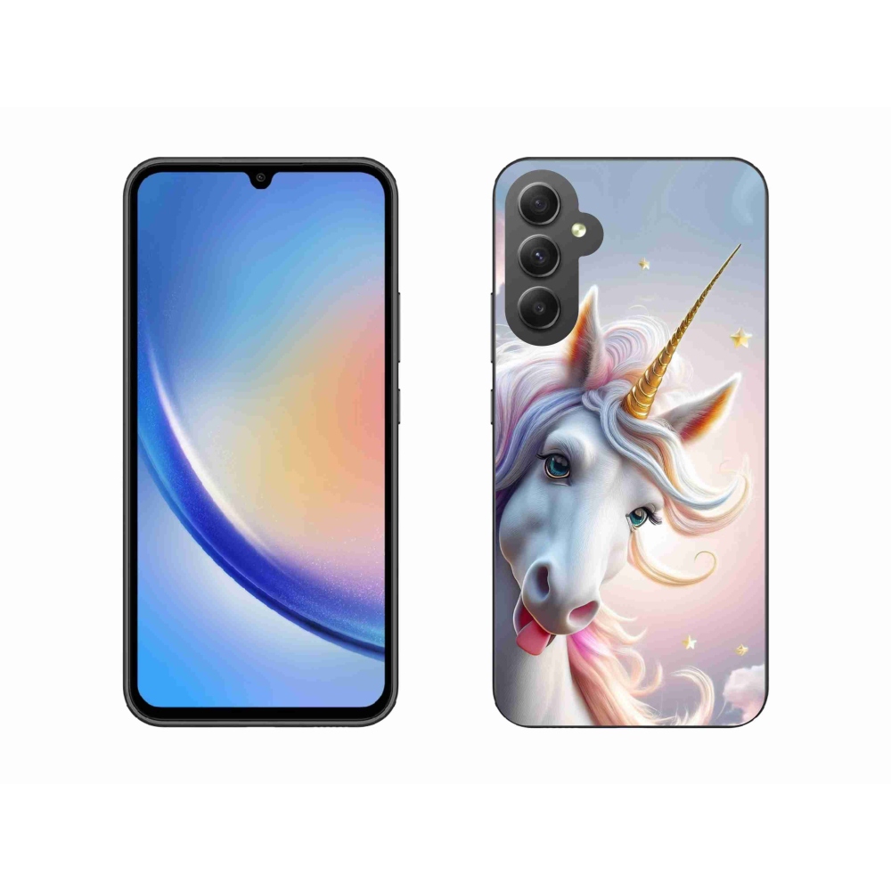 Gelový kryt mmCase na Samsung Galaxy A34 5G - veselý jednorožec