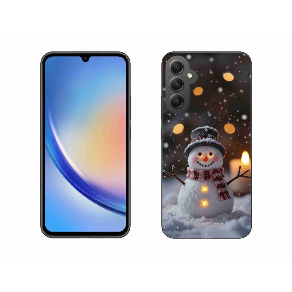 Gelový kryt mmCase na Samsung Galaxy A34 5G - veselý sněhulák