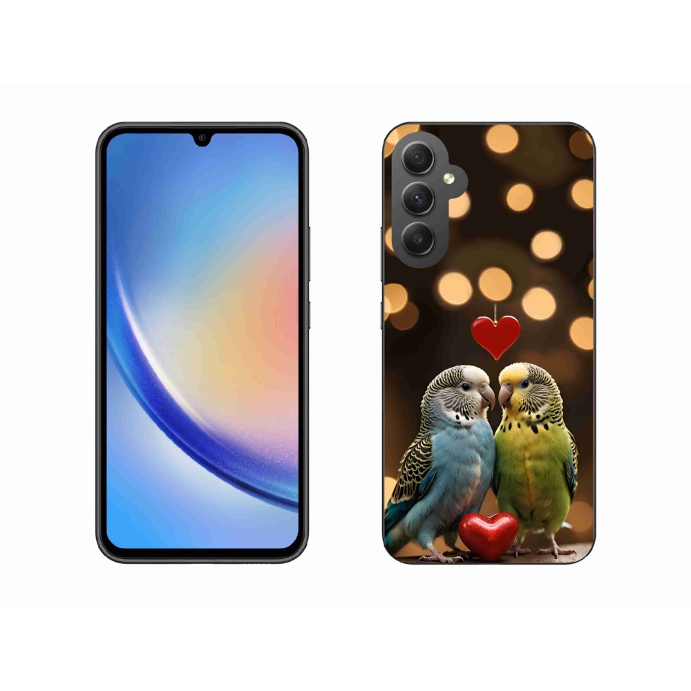 Gelový kryt mmCase na Samsung Galaxy A34 5G - zamilovaní papoušci
