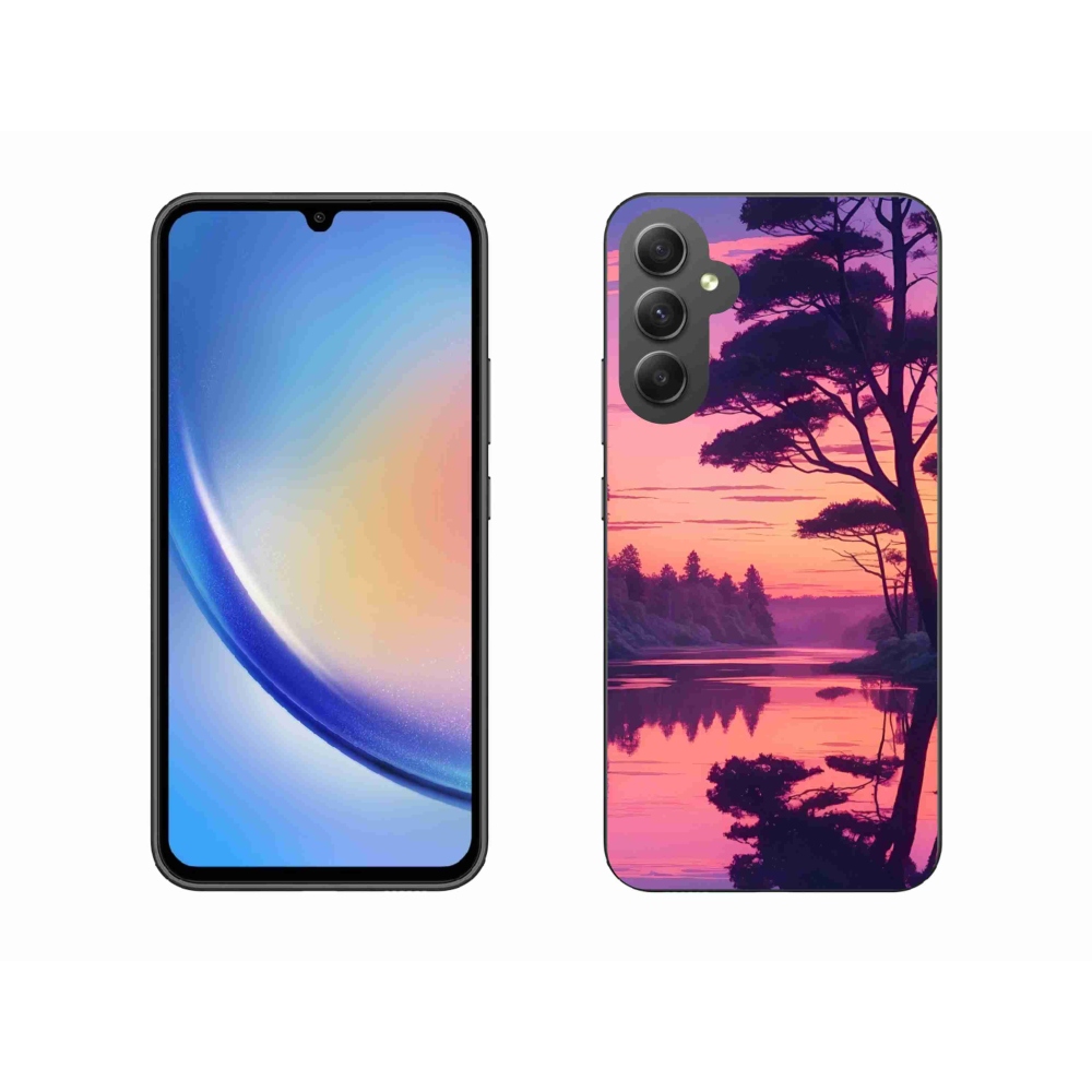 Gelový kryt mmCase na Samsung Galaxy A34 5G - západ slunce nad jezerem