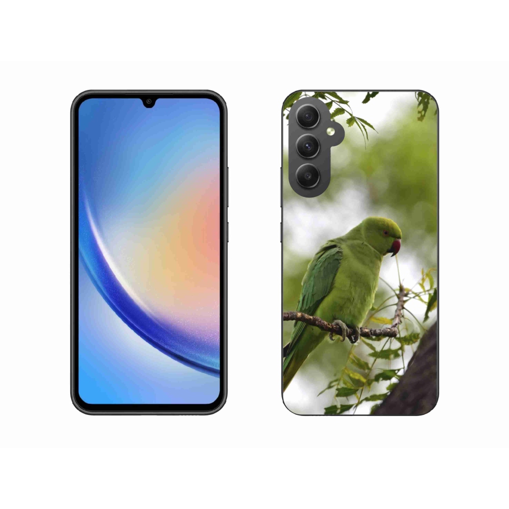 Gelový kryt mmCase na Samsung Galaxy A34 5G - zelený papoušek