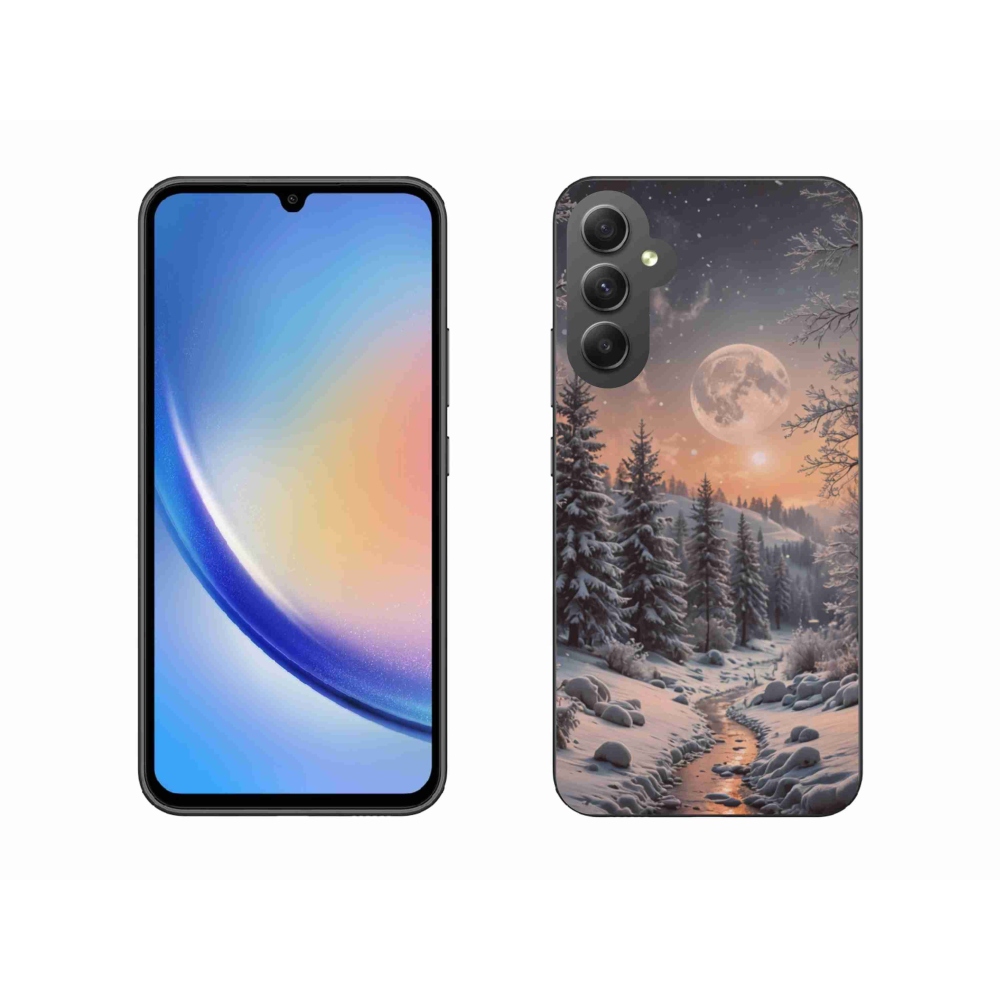 Gelový kryt mmCase na Samsung Galaxy A34 5G - zimní krajina 2