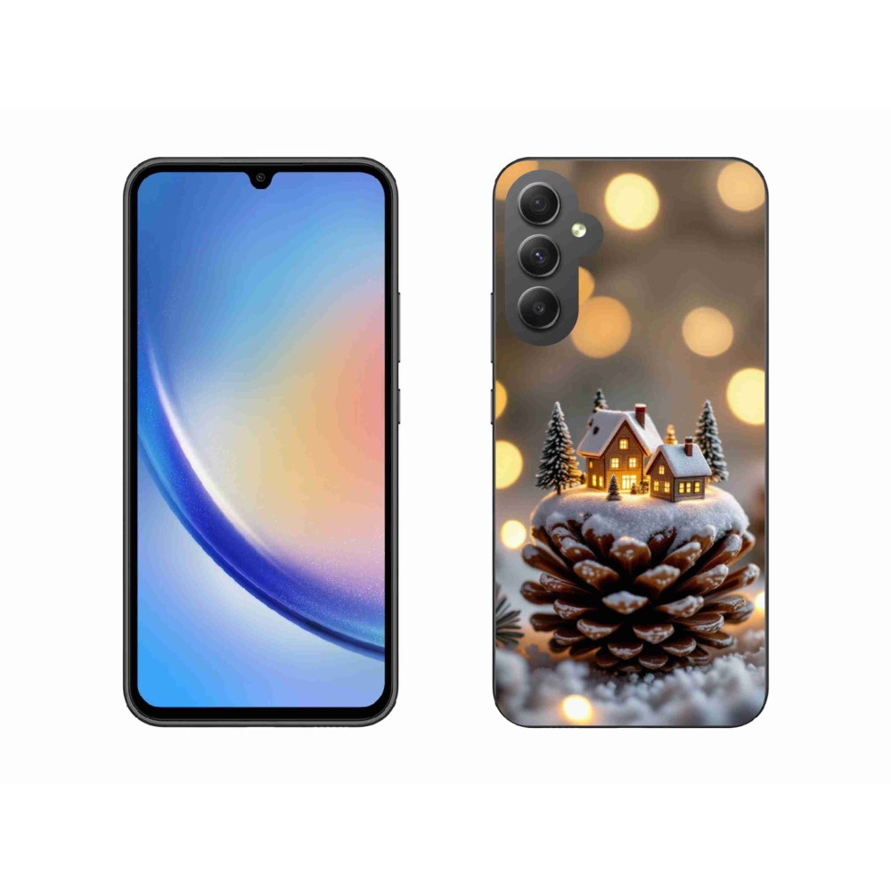 Gelový kryt mmCase na Samsung Galaxy A34 5G - zimní vesnička