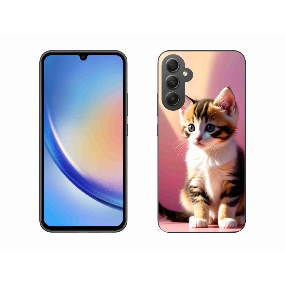 Gelový kryt mmCase na Samsung Galaxy A34 5G - zvědavé kotě 2