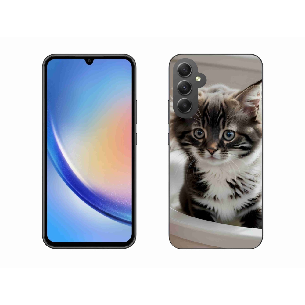 Gelový kryt mmCase na Samsung Galaxy A34 5G - zvědavé kotě