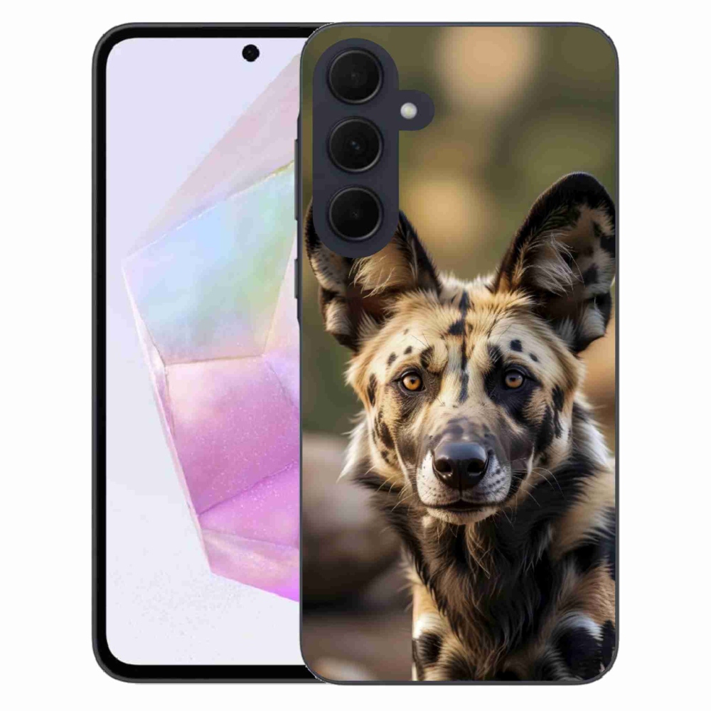 Gelový kryt mmCase na Samsung Galaxy A35 5G - africký divoký pes
