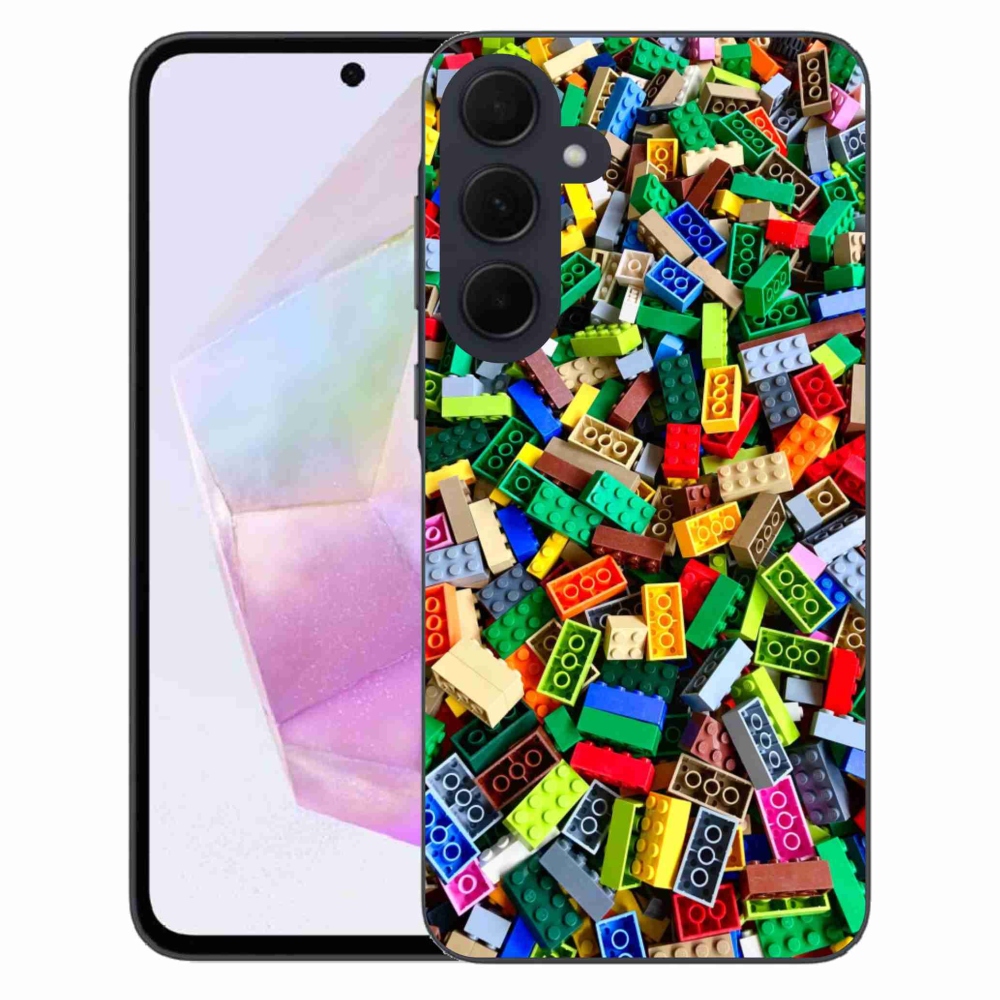 Gelový kryt mmCase na Samsung Galaxy A35 5G - barevné stavební kostky