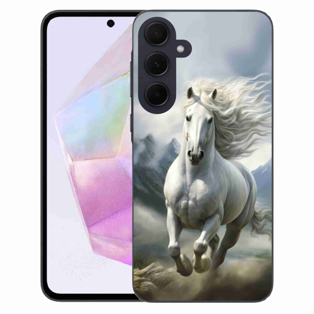 Gelový kryt mmCase na Samsung Galaxy A35 5G - běžící bílý kůň 3