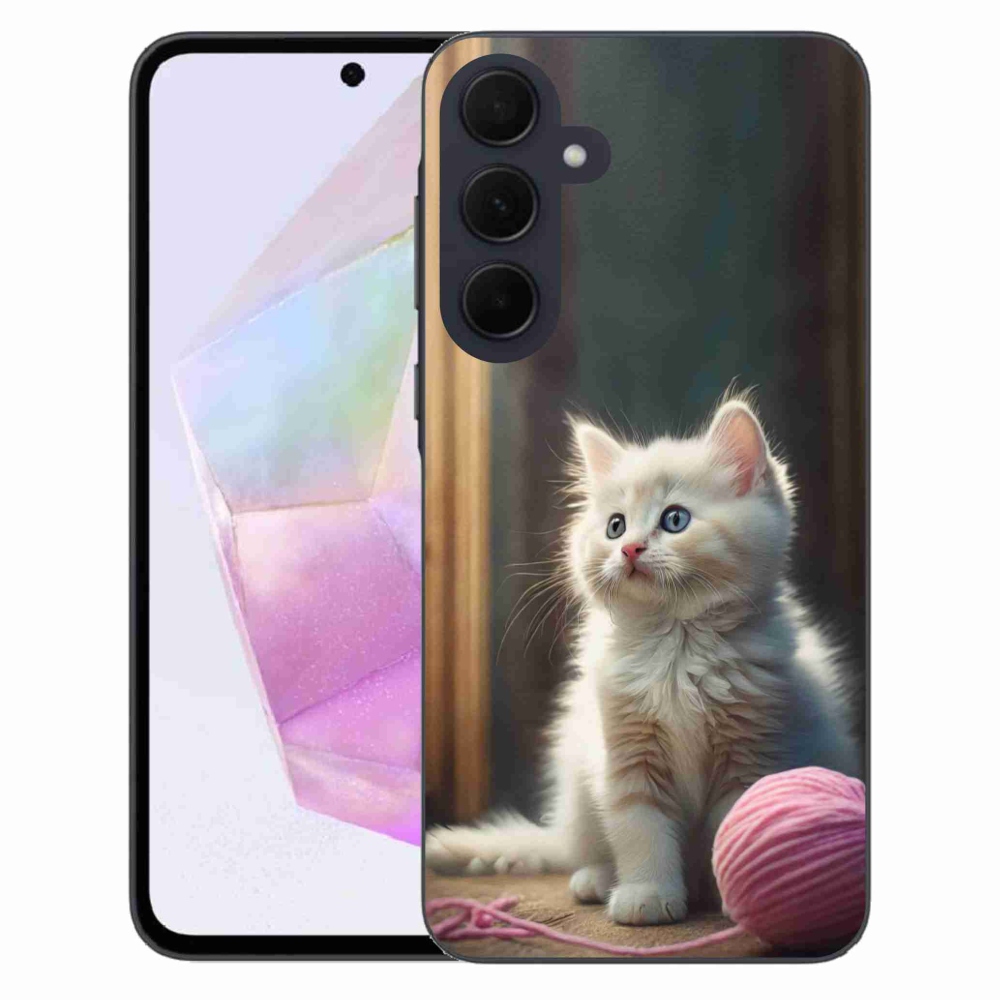 Gelový kryt mmCase na Samsung Galaxy A35 5G - bílé kotě 2