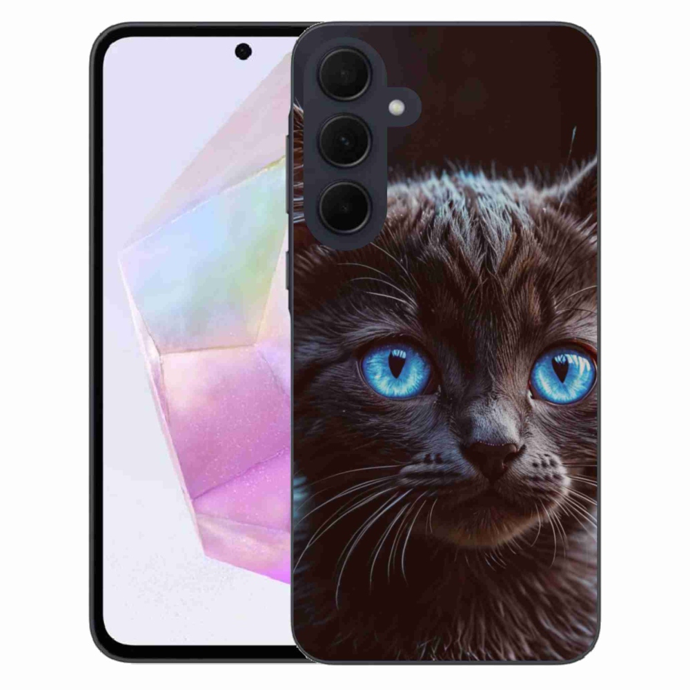 Gelový kryt mmCase na Samsung Galaxy A35 5G - černé kotě 2