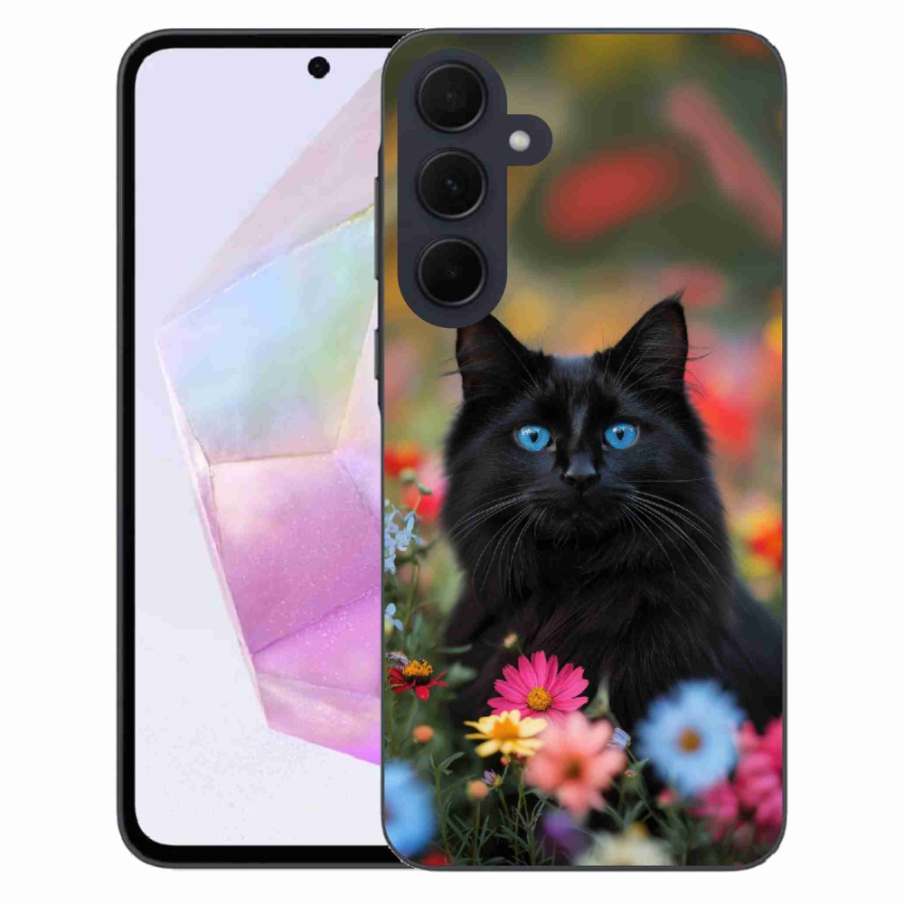 Gelový kryt mmCase na Samsung Galaxy A35 5G - černé kotě 4