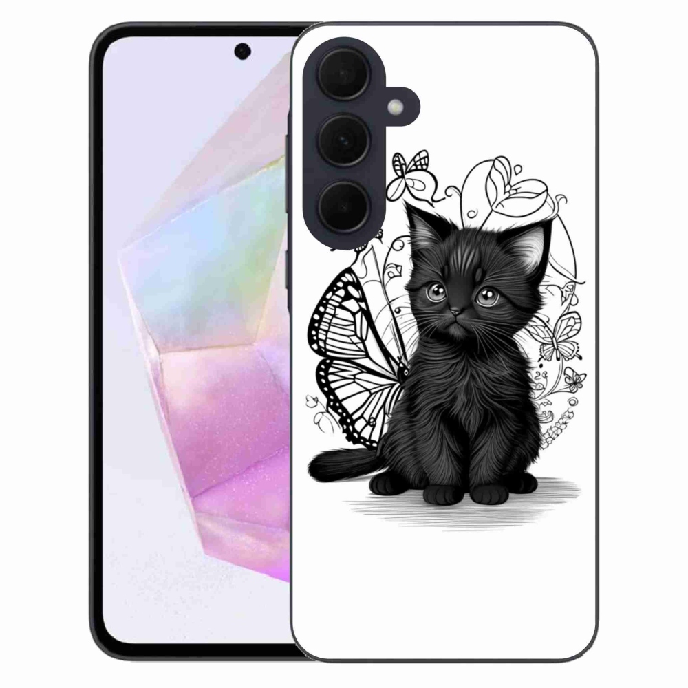 Gelový kryt mmCase na Samsung Galaxy A35 5G - černé kotě