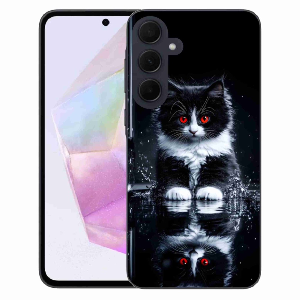 Gelový kryt mmCase na Samsung Galaxy A35 5G - černobílé kotě