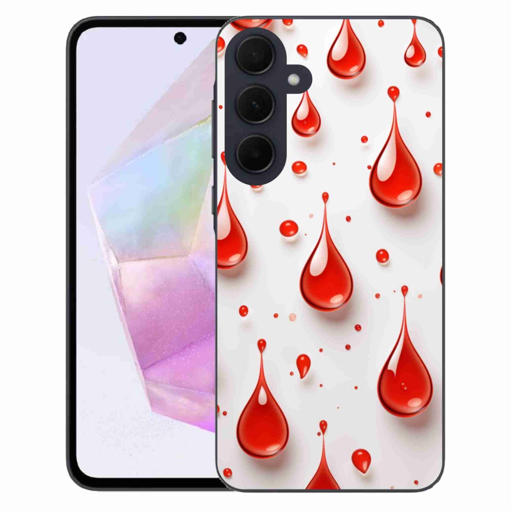 Gelový kryt mmCase na Samsung Galaxy A35 5G - červené kapky