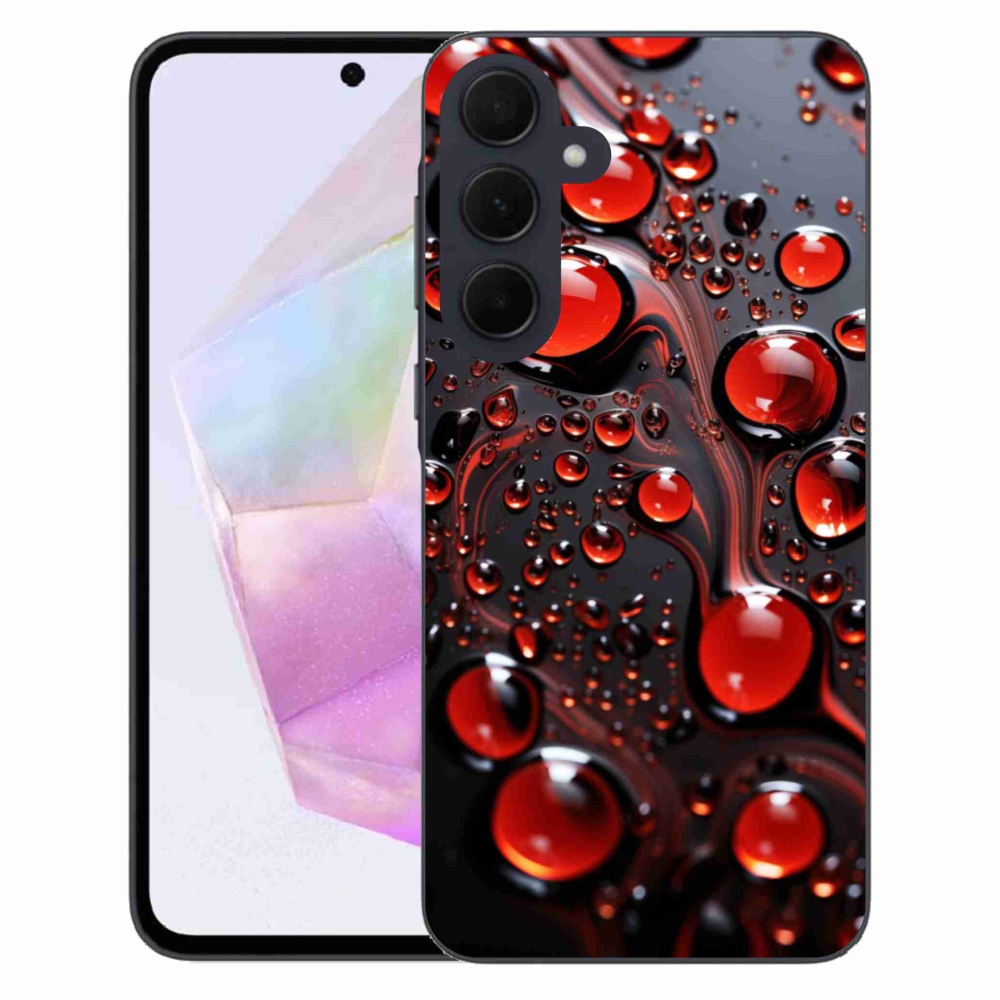 Gelový kryt mmCase na Samsung Galaxy A35 5G - červené kapky 2