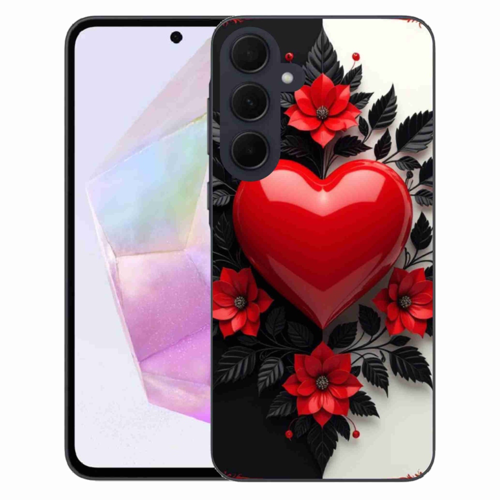 Gelový kryt mmCase na Samsung Galaxy A35 5G - červené srdce