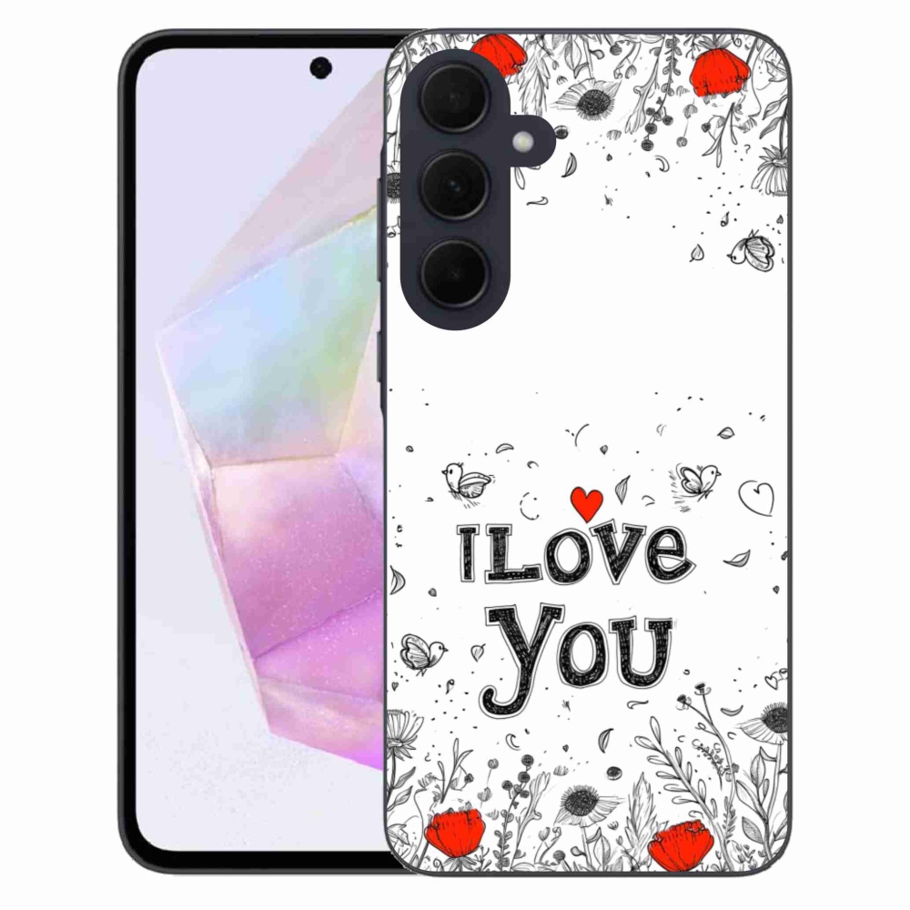 Gelový kryt mmCase na Samsung Galaxy A35 5G - I love you bílé pozadí
