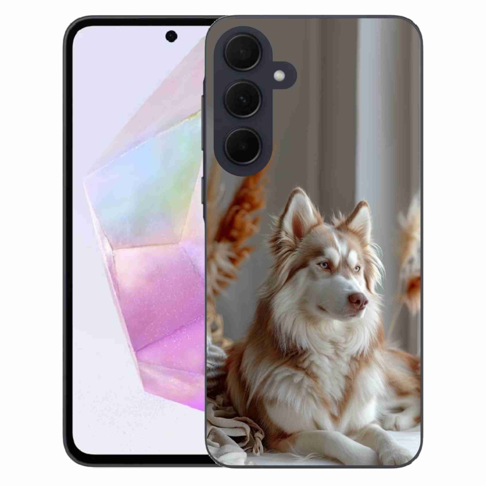 Gelový kryt mmCase na Samsung Galaxy A35 5G - klidný sibiřský husky