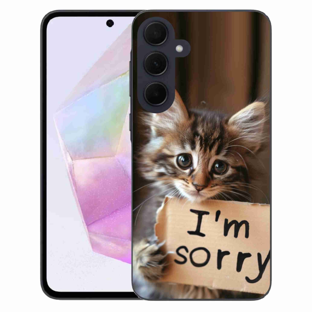 Gelový kryt mmCase na Samsung Galaxy A35 5G - kočíčí omluva