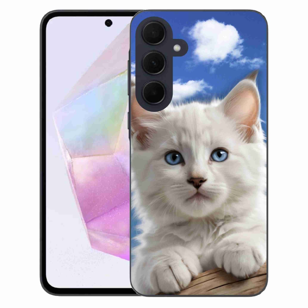 Gelový kryt mmCase na Samsung Galaxy A35 5G - kotě a oblaka