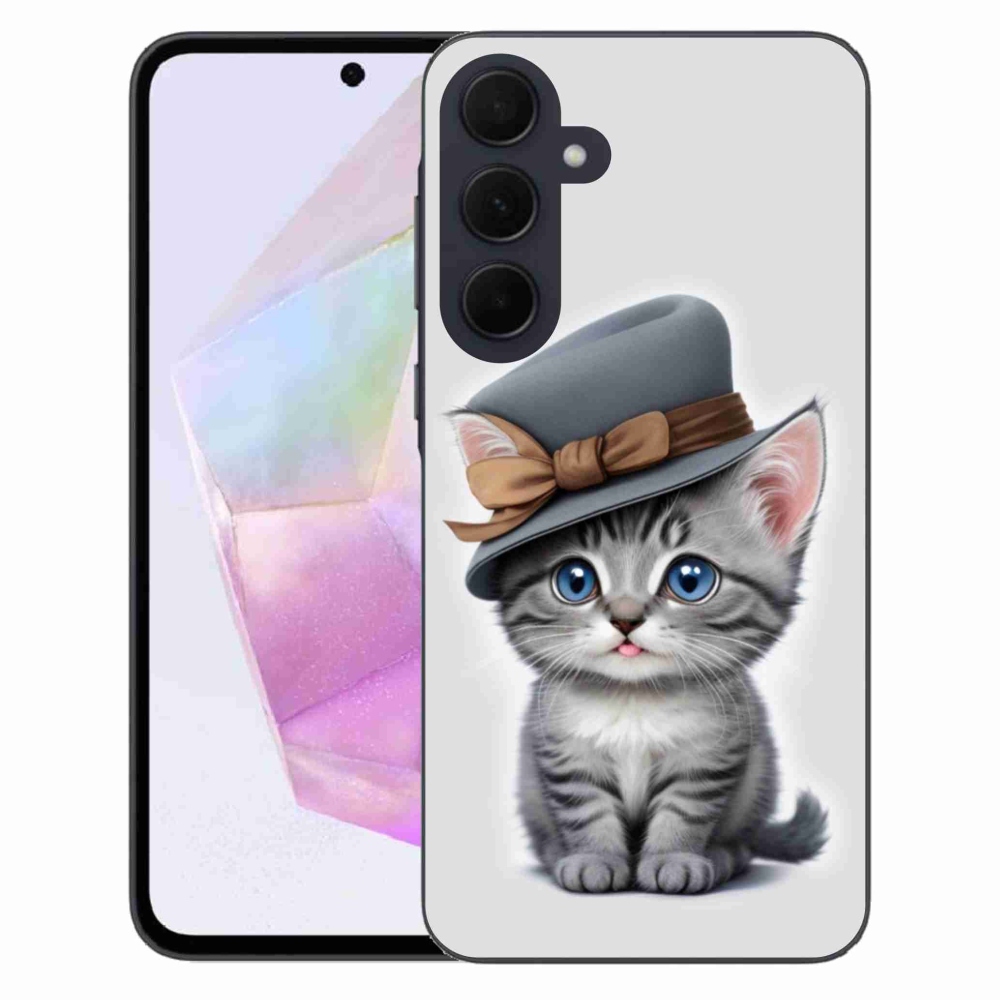 Gelový kryt mmCase na Samsung Galaxy A35 5G - kotě s kloboukem