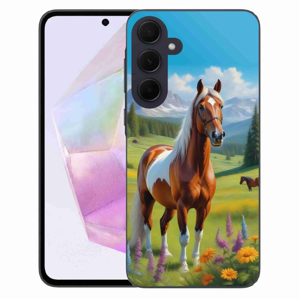 Gelový kryt mmCase na Samsung Galaxy A35 5G - kůň na louce