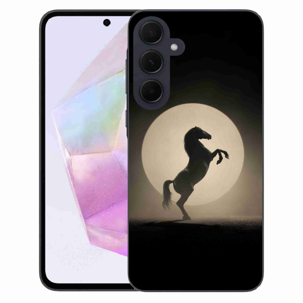 Gelový kryt mmCase na Samsung Galaxy A35 5G - kůň v siluetě