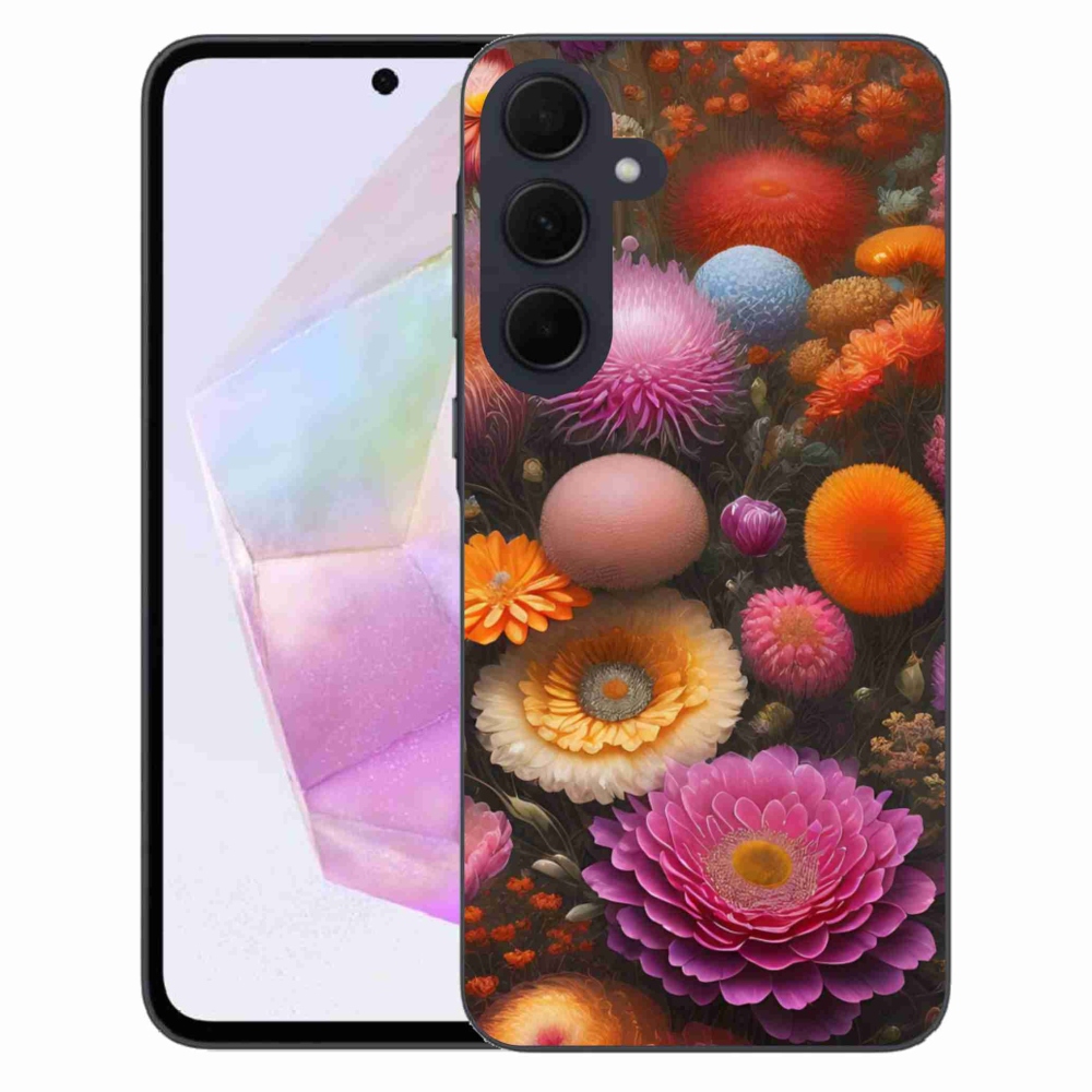 Gelový kryt mmCase na Samsung Galaxy A35 5G - květinová kompozice