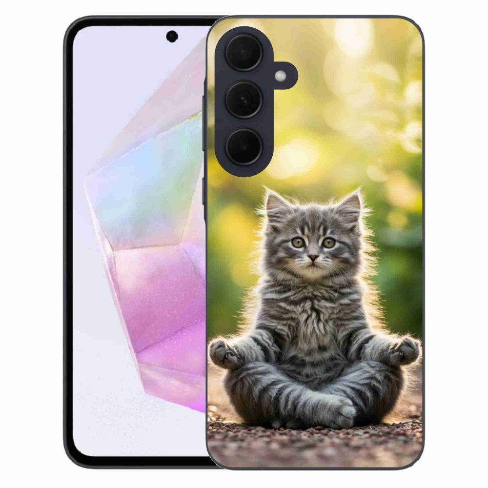 Gelový kryt mmCase na Samsung Galaxy A35 5G - meditující kotě