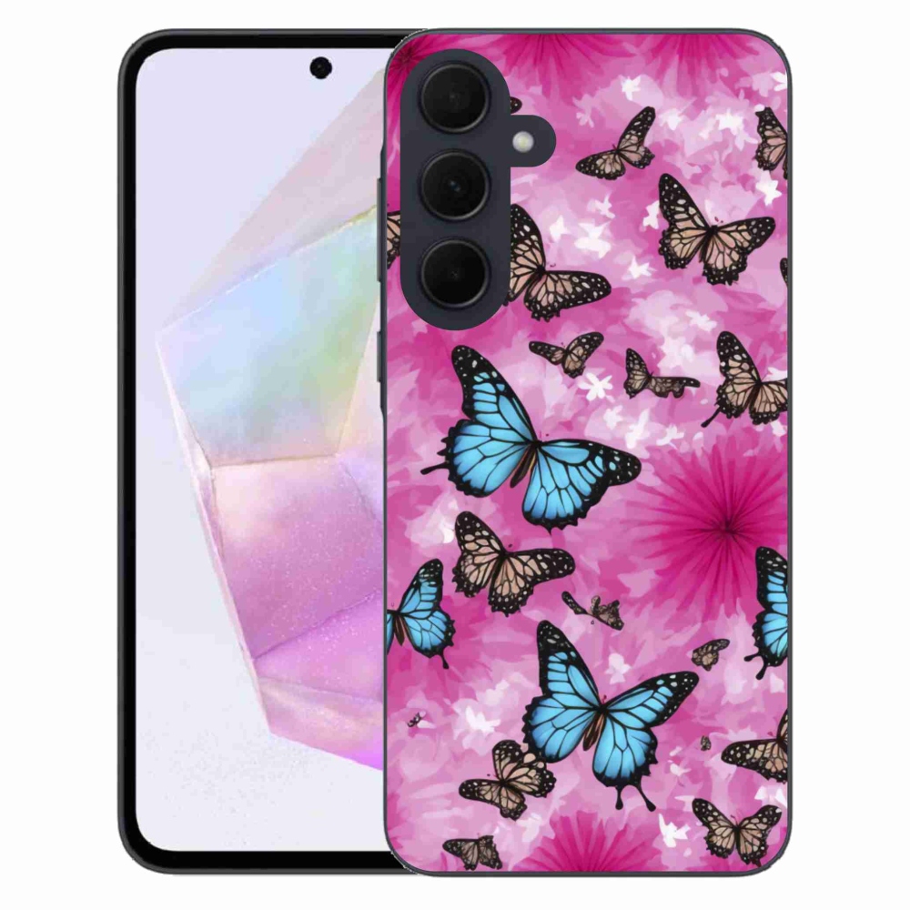 Gelový kryt mmCase na Samsung Galaxy A35 5G - motýlí zahrada