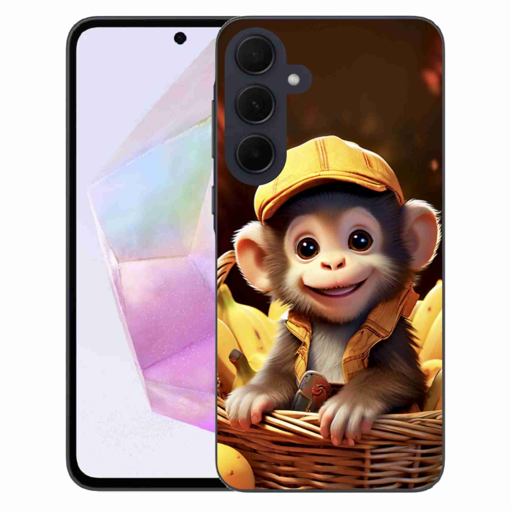Gelový kryt mmCase na Samsung Galaxy A35 5G - opice v košíku