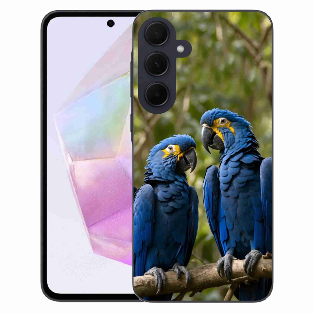 Gelový kryt mmCase na Samsung Galaxy A35 5G - papouščí duo