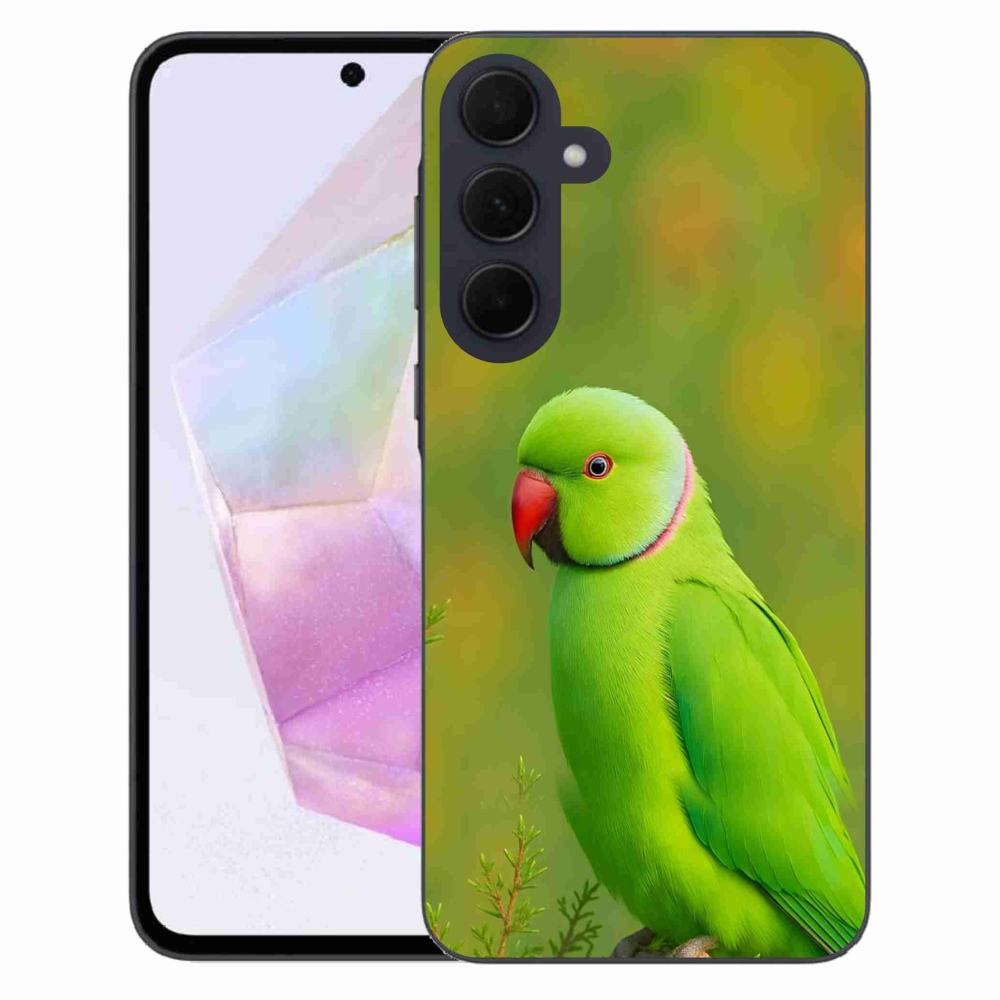 Gelový kryt mmCase na Samsung Galaxy A35 5G - papoušek alexandr 2
