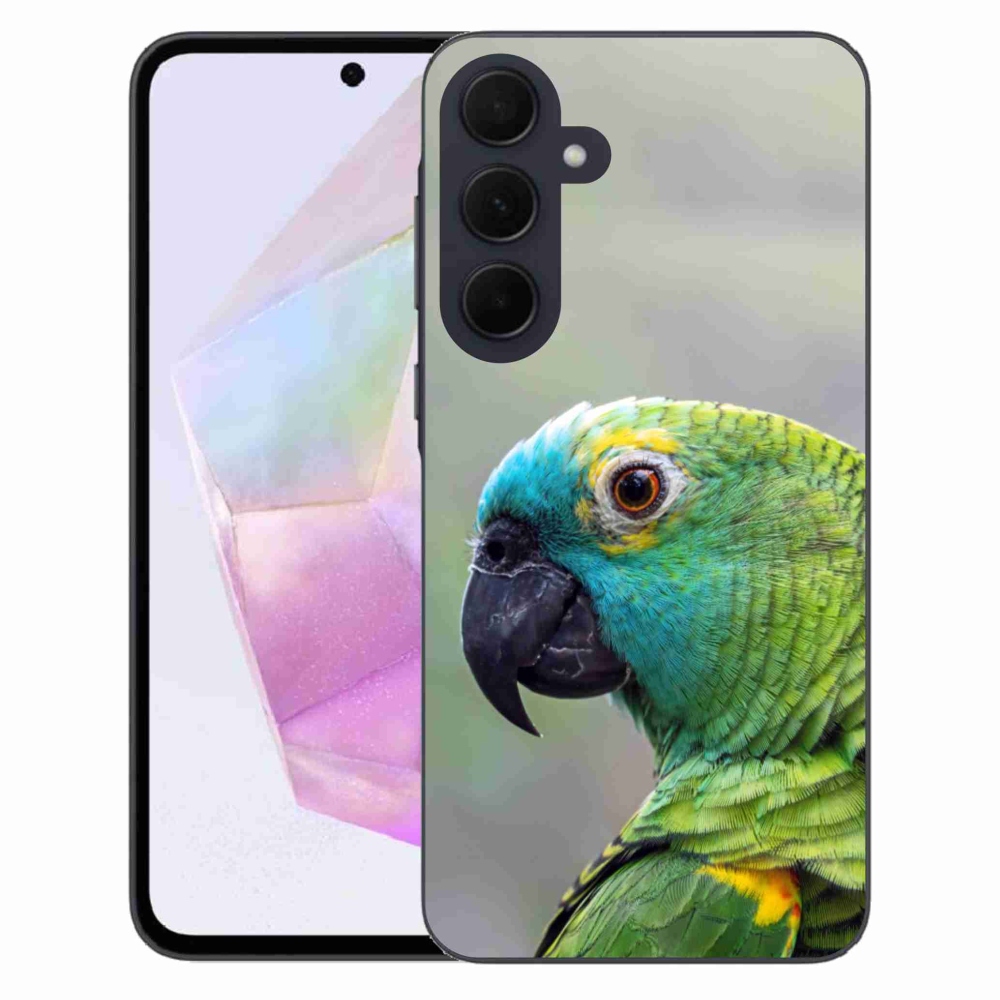 Gelový kryt mmCase na Samsung Galaxy A35 5G - papoušek amazoňan